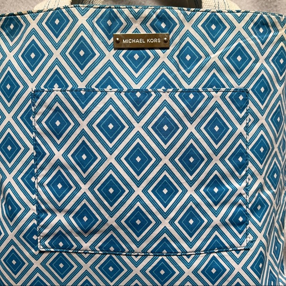 Michael Kors Turquoise Canvas Tote Bag - Picture 10 of 16